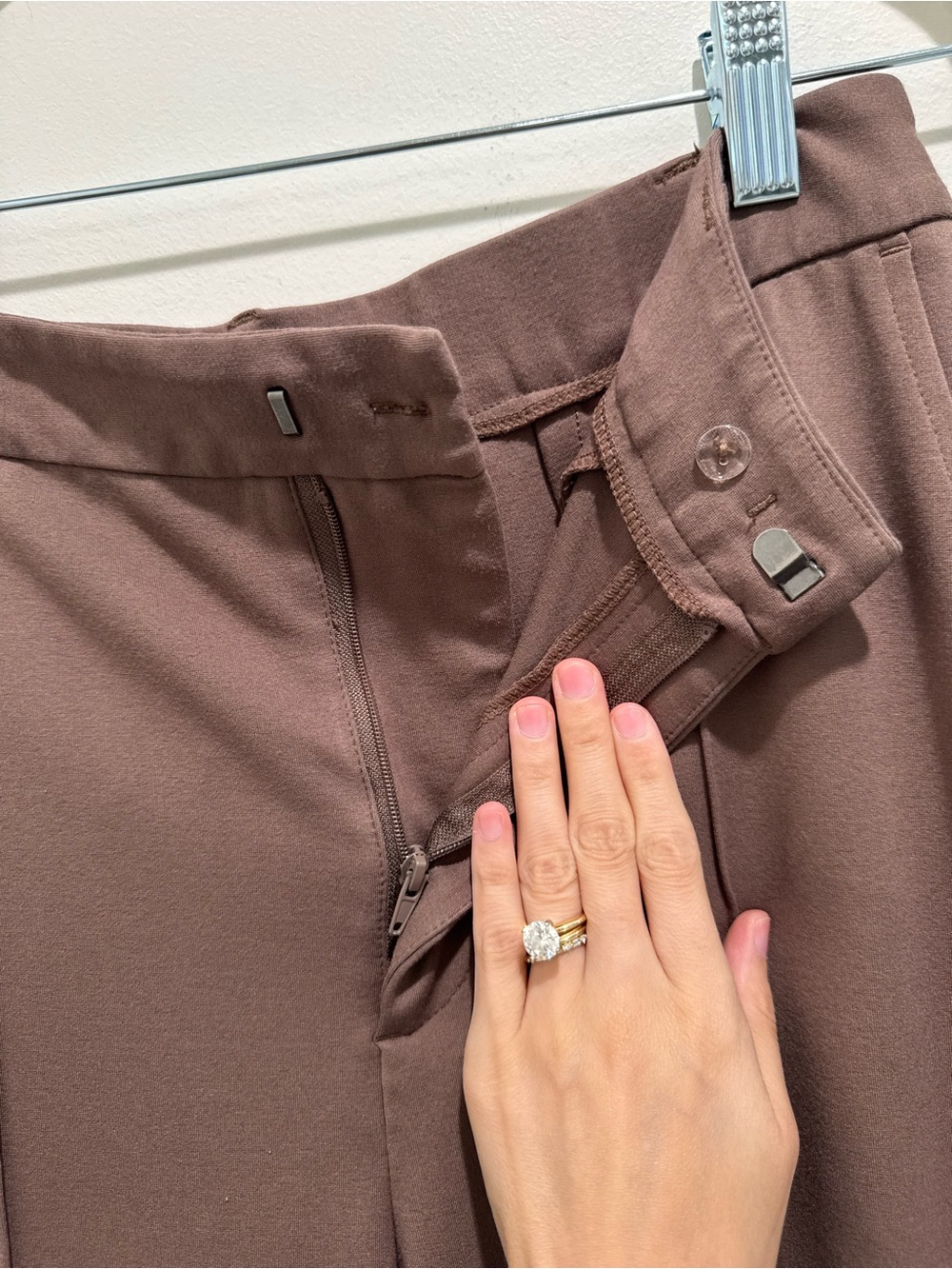 Halara High Waisted Wide Leg Work Pants Brown Pull-On Office Career Pants Medium - Picture 5 of 9